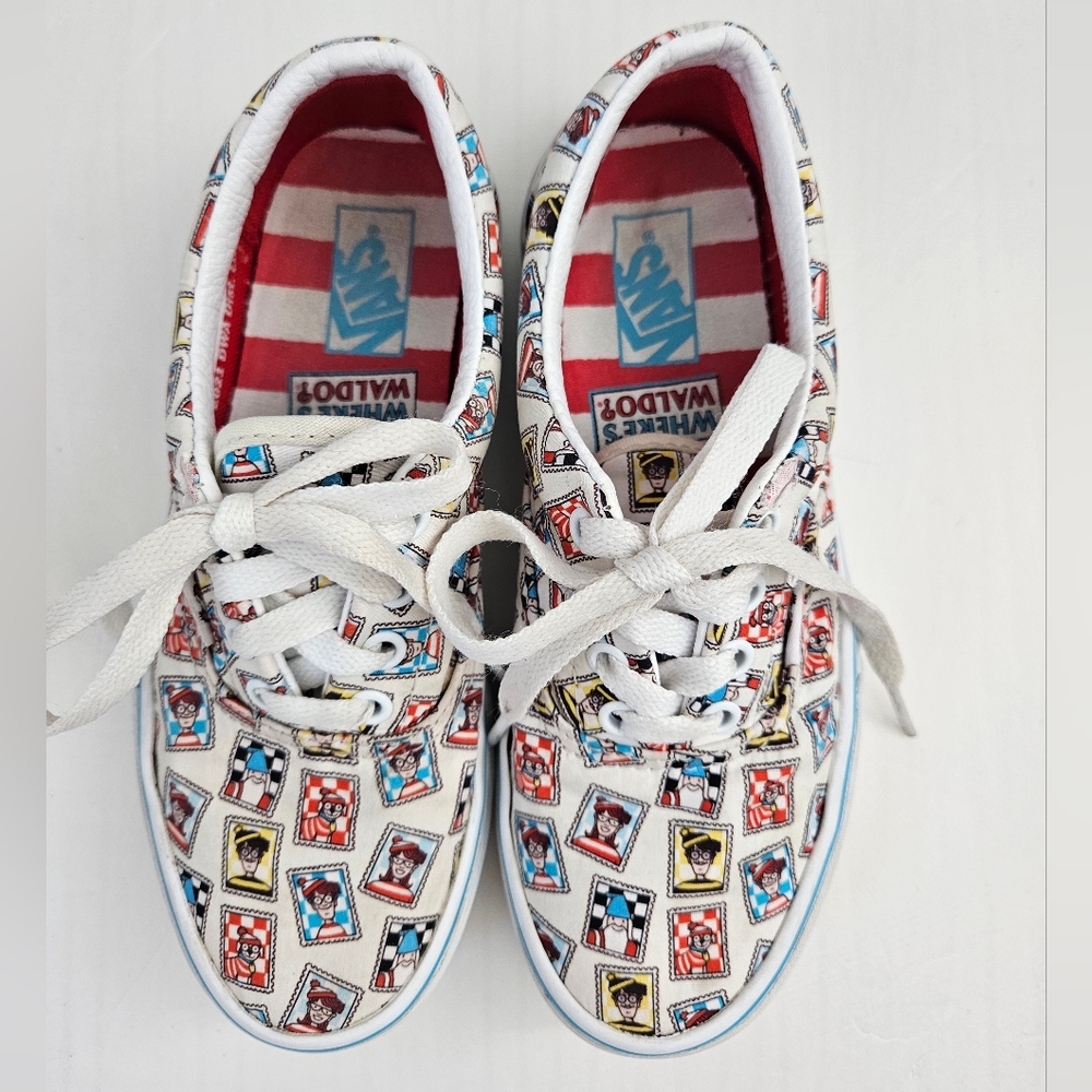 Vans Where's Waldo Kids Youth Unisex Lace Up Era Sneakers Size 2